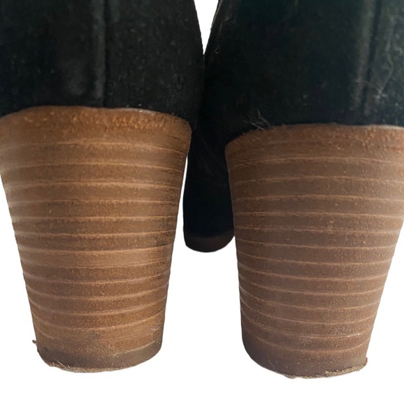 J. Crew Black Suede Western Ankle Boots Size 8 - Picture 5 of 8